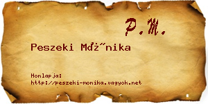 Peszeki Mónika névjegykártya